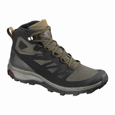 Férfi Salomon OUTLINE MID GORE-TEX Túrabakancs SA0265841 Fekete/Barna